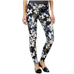 HUE FLORAL SUPER SMOOTH DENIM STRETCH LEGGINGS SZ M